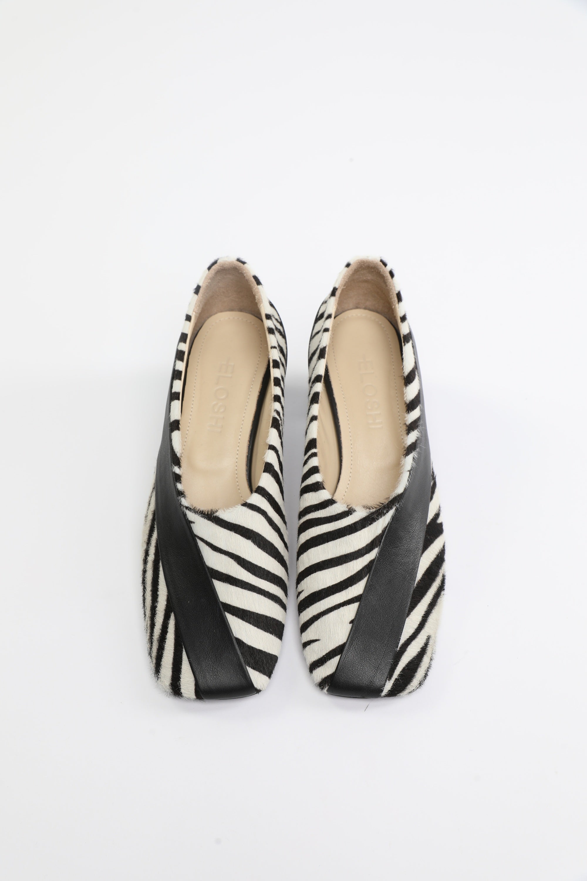 ANIMAL-PRINT PONY HAIR EFFECT LEATHER PUMPS